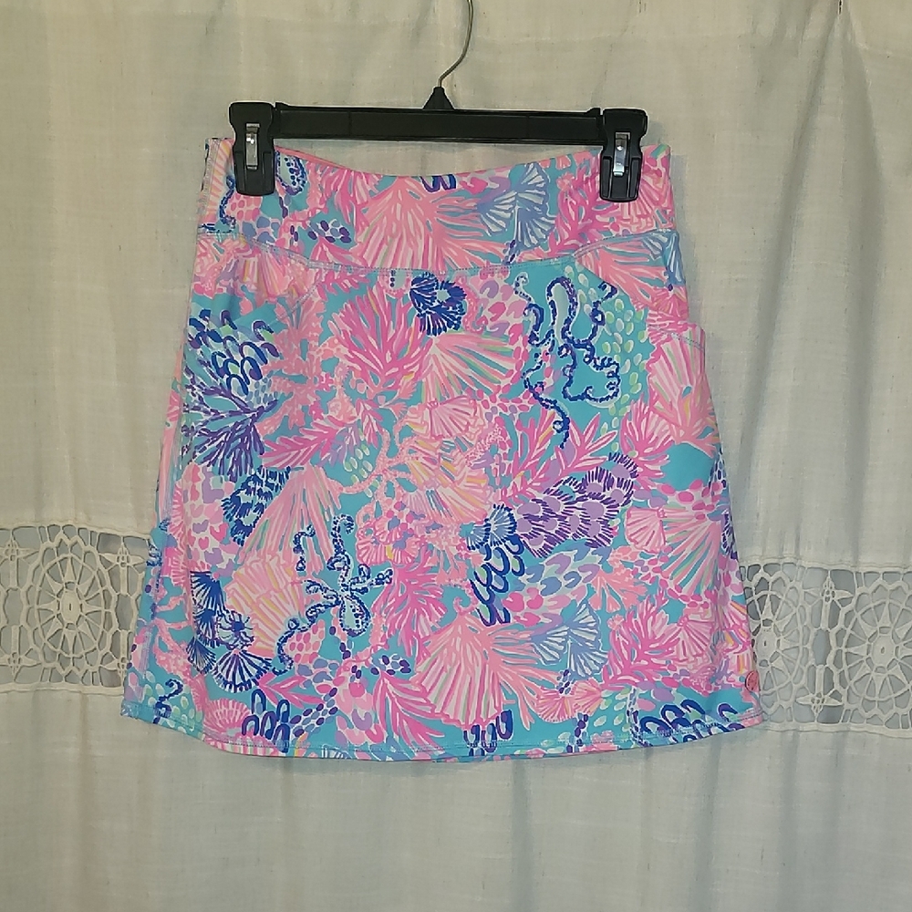 Lilly Pulitzer Pink and Blue Floral Skort